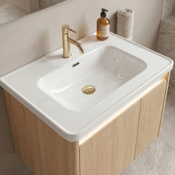 Bathroom furniture set with washbasin Sora DE07-70 Oak 70CM