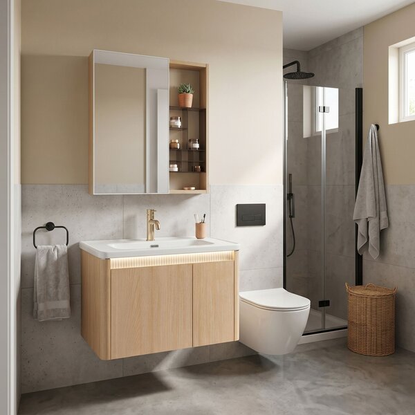 Bathroom furniture set with washbasin Sora DE07-70 Oak 70CM