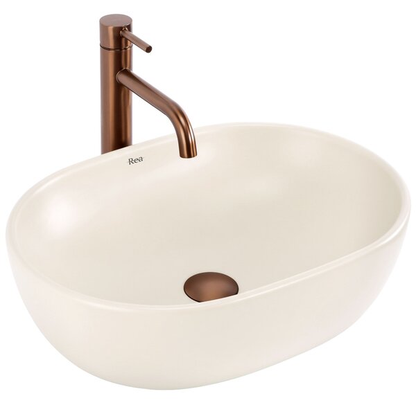 Set: Wall-Hung WC Bowl Focus + Countertop Washbasin Rea Focus Creme