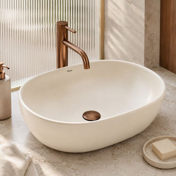 Countertop washbasin Rea Focus Creme