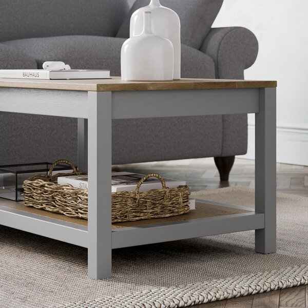 Olney Coffee Table with Shelf, Stone