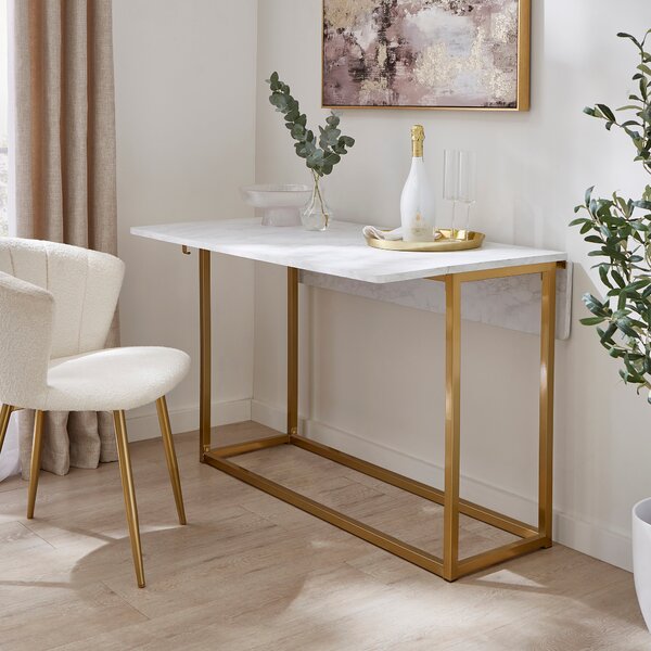 Kendall 2-4 Seater Console Dining Table, Marble Effect