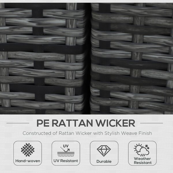 Outsunny 7-Seater Rattan Sofa Set Garden Furniture Aluminium Patio Set Wicker Seater w/Table, Grey