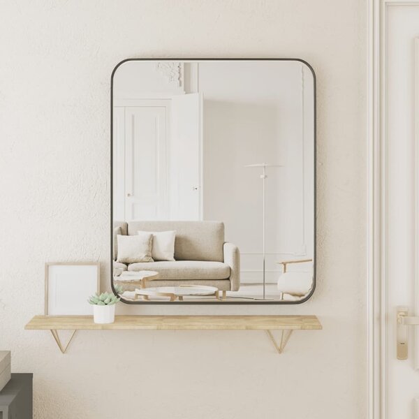 Wall-mounted Mirror Black 50x60 cm Rectangle