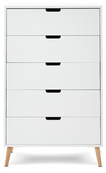 Obaby Maya Tall 5 Drawer Chest, White