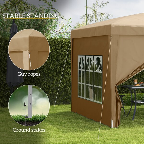 Outsunny 3x3 Pop Up Gazebo, Pop Up Gazebo with Sides for Garden & Outdoor Aosom UK