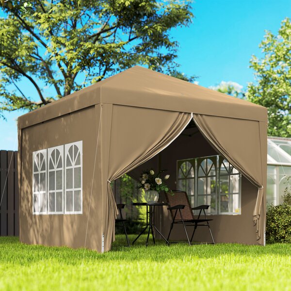 Outsunny 3x3 Pop Up Gazebo, Pop Up Gazebo with Sides for Garden & Outdoor Aosom UK