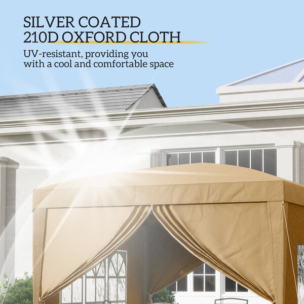 Outsunny 3x3 Pop Up Gazebo, Pop Up Gazebo with Sides for Garden & Outdoor Aosom UK
