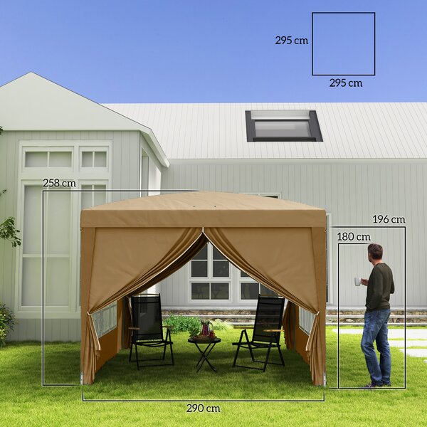 Outsunny 3x3 Pop Up Gazebo, Pop Up Gazebo with Sides for Garden & Outdoor Aosom UK