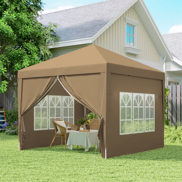 Outsunny 3x3 Pop Up Gazebo, Pop Up Gazebo with Sides for Garden & Outdoor Aosom UK