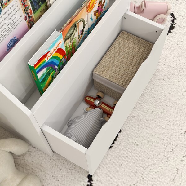 AIYAPLAY Bookcase for Kids with Shelves, Drawer, Bookcase for Bedroom, Playroom, White Aosom UK