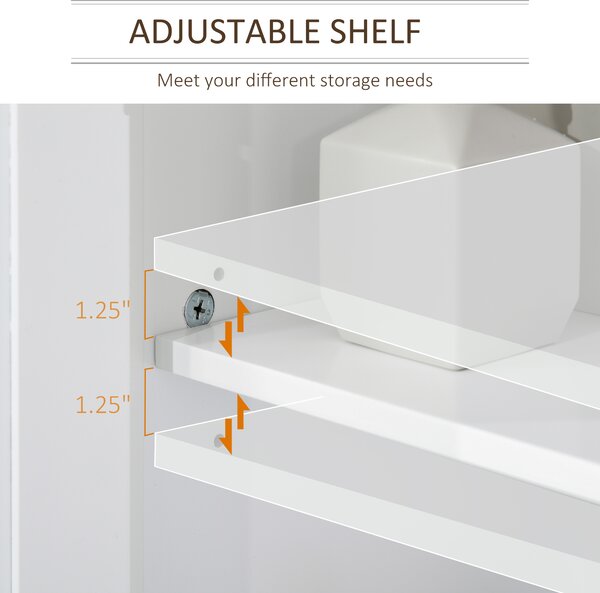 Kleankin Under-Sink Cabinet: Space-Saving Bathroom Organiser with Adjustable Shelf, Freestanding Unit, White Aosom UK