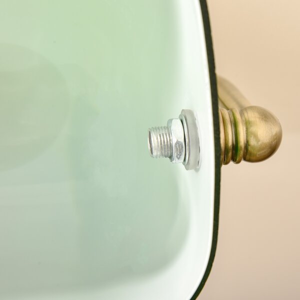 HOMCOM Bedroom Table Lamp with Antique Bronze Tone Base, Green Glass Shade, Bedside Light for Home Office, Green Aosom UK