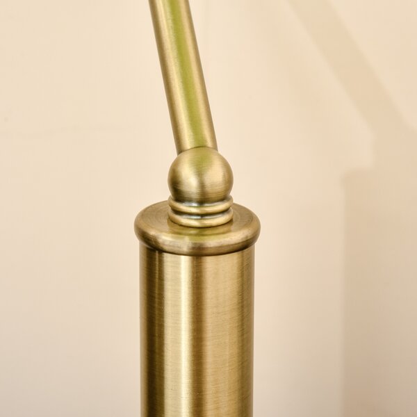 HOMCOM Bedroom Table Lamp with Antique Bronze Tone Base, Green Glass Shade, Bedside Light for Home Office, Green Aosom UK