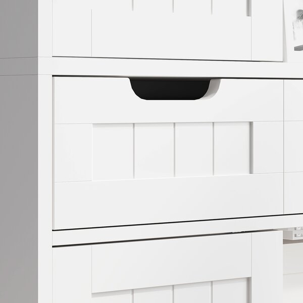 HOMCOM Tall Bathroom Cabinet, Freestanding Storage Cupboard, Bathroom Storage Cabinet with Drawer, Adjustable Shelf and Doors, 60 x 30 x 160 cm, White