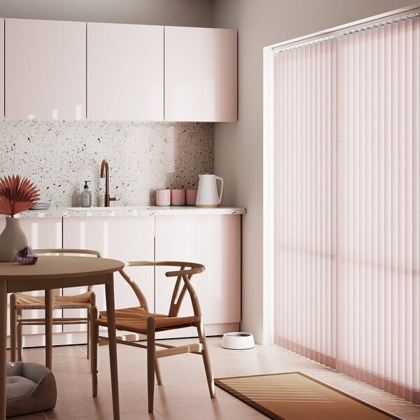 Stripe Cordless Pink Vertical Blind