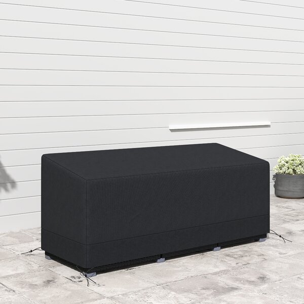 Outsunny Rectangular Patio Furniture Cover for 3 Seater Sofa Bistro Set, Water UV Resistant Protection 600D Oxford Fabric Rattan Lounge Clean Cover, 190 x 72 x 76cm, Black