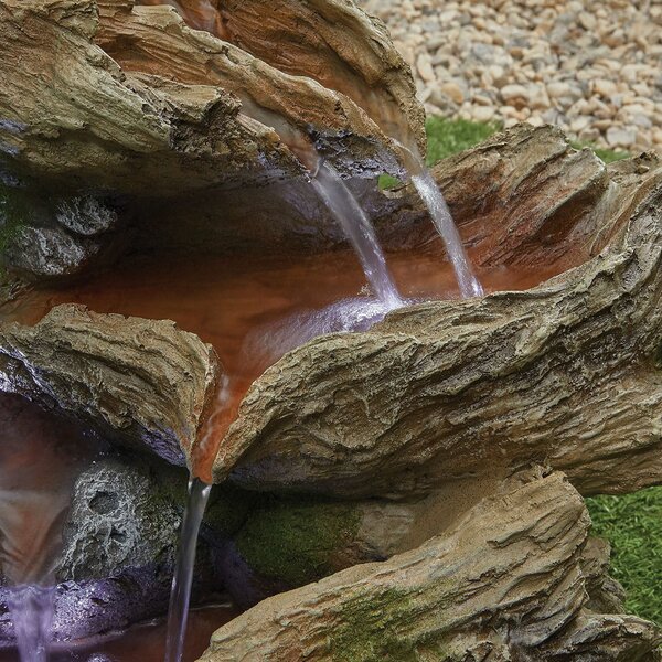 Easy Fountain Natural Bubbling Brook Water Fountain with LEDs