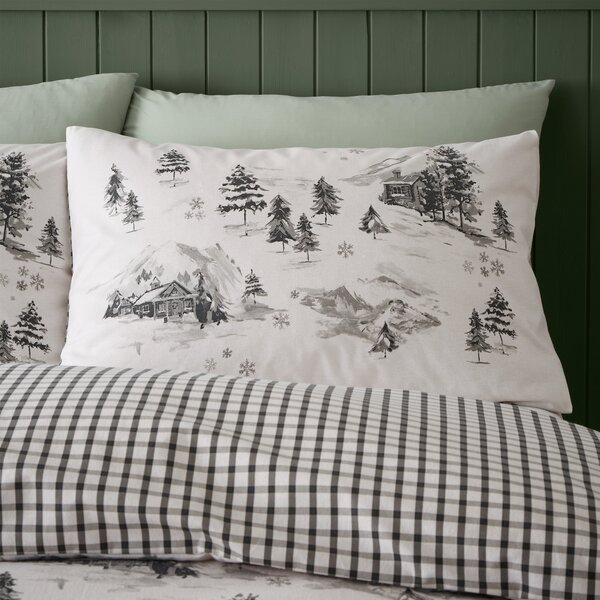 Catherine Lansfield Alpine Village 100% Brushed Cotton Duvet Cover & Pillowcase Set