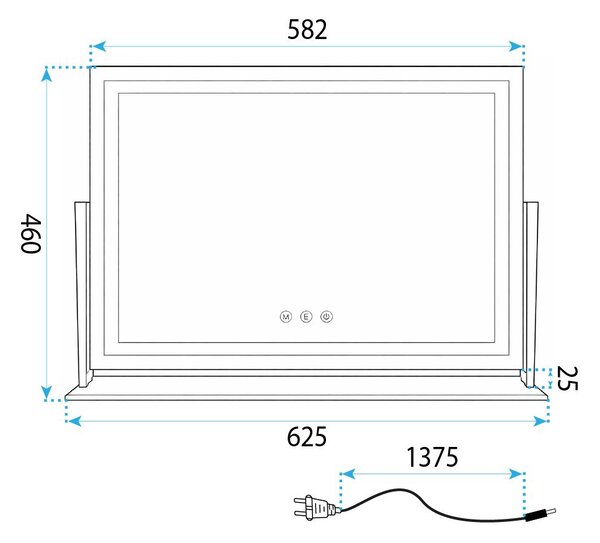 Mirror LED STUDIO White 58x45