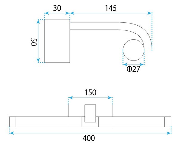 Bathroom LED wall sconce APP1885-1W 40cm BRUSH GOLD