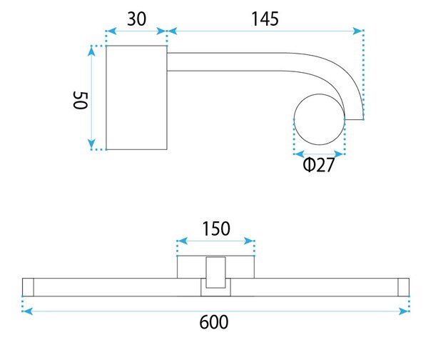 Bathroom LED wall sconce APP1888-1W 60cm BLACK