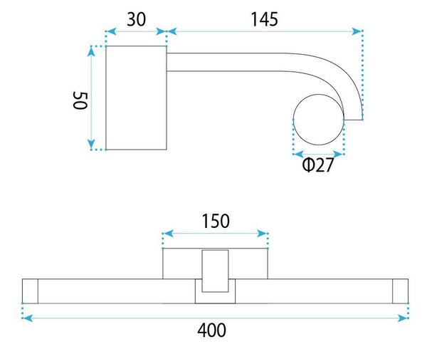 Bathroom LED wall sconce APP1887-1W 40cm BLACK