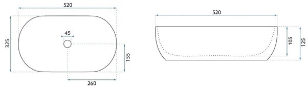 Countertop Basin Rea Amelia 52