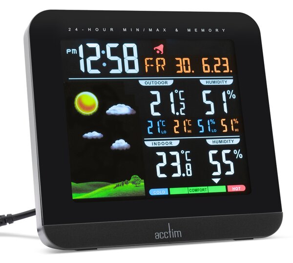 Acctim Wyndham 6-in-1 Barometric Weather Station Clock