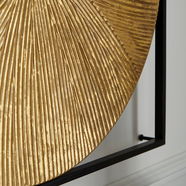 Luxe Ribbed Metal Wall Clock