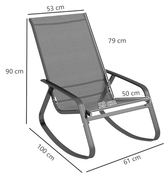 Outsunny Rocking Garden Chair - Grey