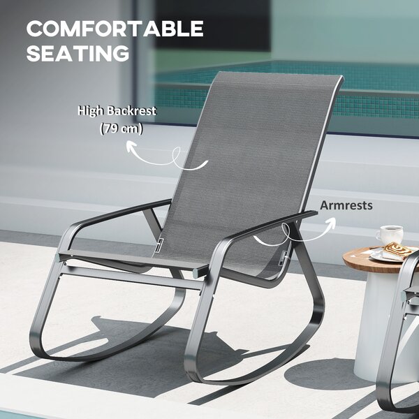 Outsunny Rocking Garden Chair - Grey