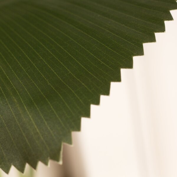 Artificial Ruffled Fan Leaf Palm Tree in Black Plant Pot