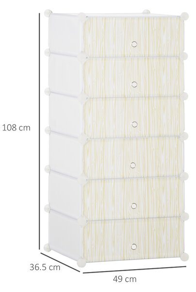 HOMCOM Six Cube Modular Storage Storage Unit - White