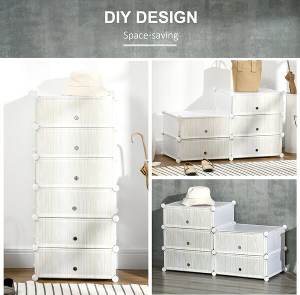 HOMCOM Six Cube Modular Storage Storage Unit - White