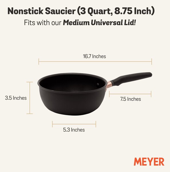 Meyer Accent Non-Stick Hard Anodised Aluminium Saucier, 22cm