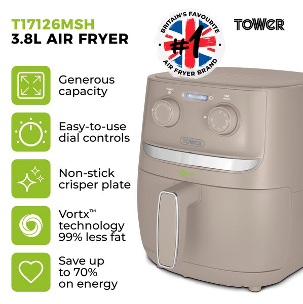 Tower Vortx 3.8L Colour Air Fryer