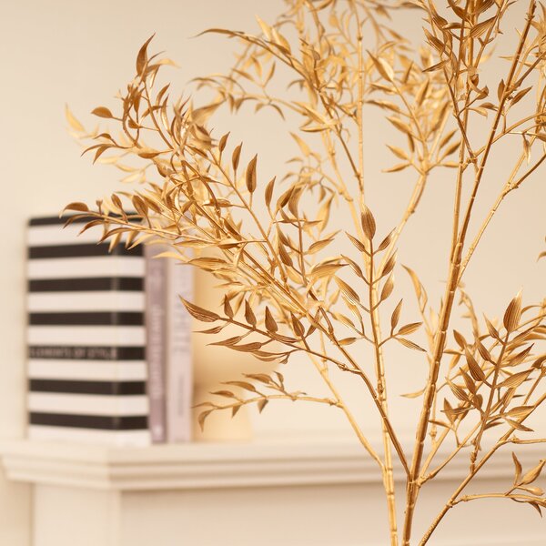 Artificial Gold Delicate Fern Stems