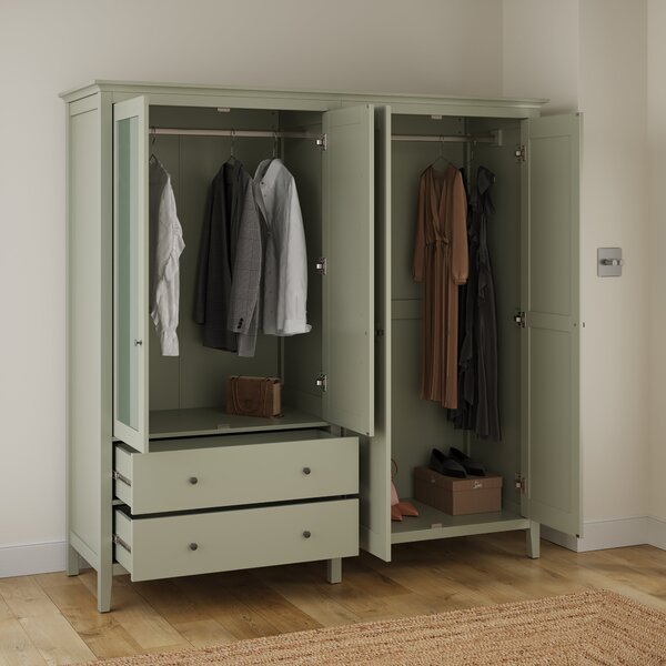 Lynton Mirrored 4 Door Wardrobe