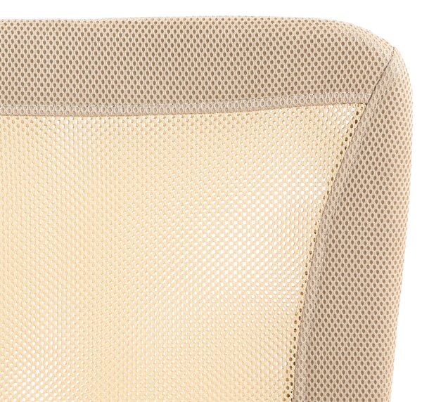 Vinsetto Computer Desk Chair, Mesh Office Chair with Adjustable Height and Swivel Wheels, Armless Study Chair, Beige Aosom UK