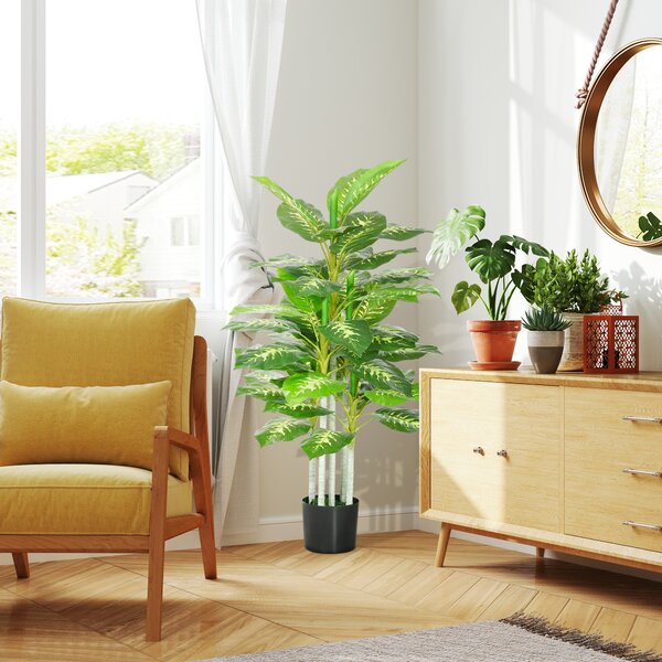 HOMCOM Artificial Evergreen Tree Fake Decorative Plant in Nursery Pot for Indoor Outdoor Decor, 120cm
