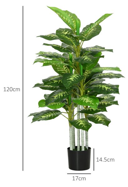 HOMCOM Artificial Evergreen Tree Fake Decorative Plant in Nursery Pot for Indoor Outdoor Decor, 120cm