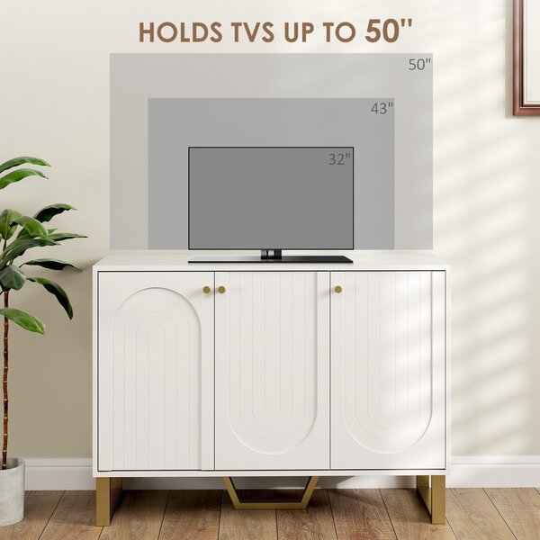 HOMCOM 3-Door Sideboard Storage Cabinet - White