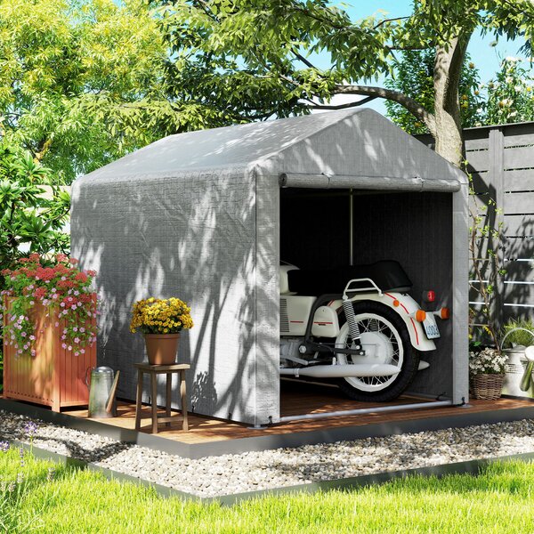 Outsunny 1.6 x 2.2m Garden Storage Shed Tent, with Accessories - Light Grey