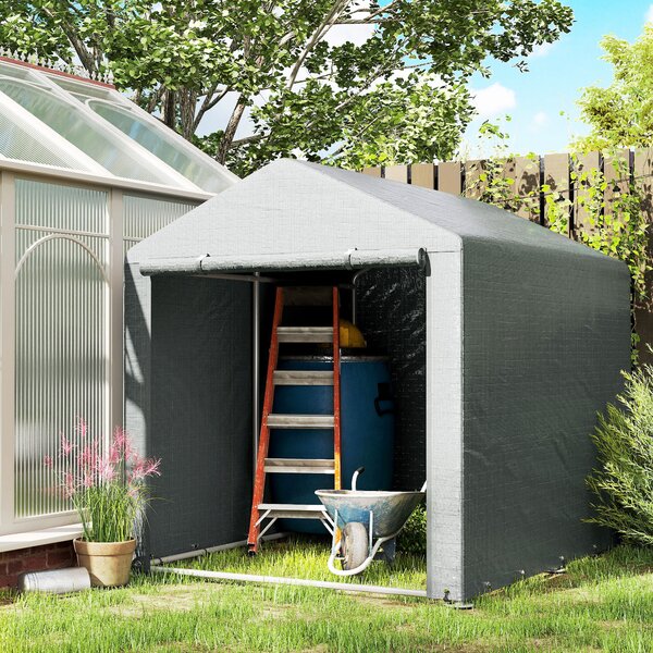 Outsunny 1.6 x 2.2m Garden Storage Shed Tent, with Accessories - Light Grey