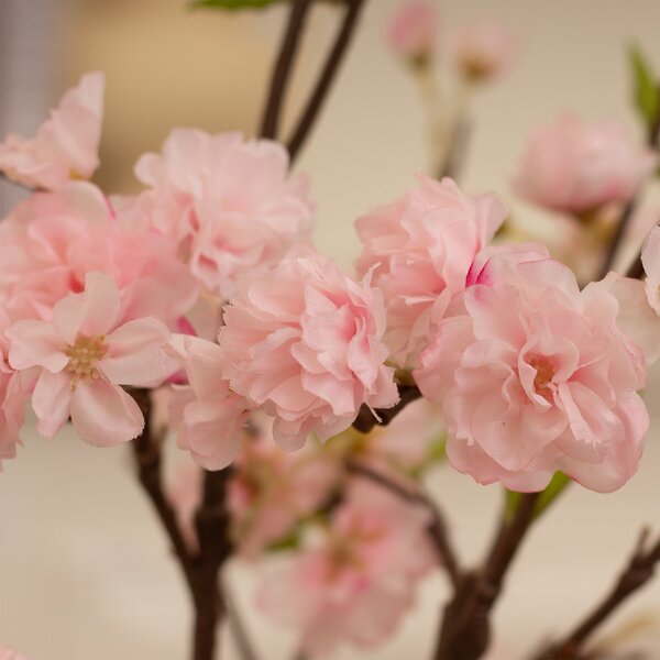 Artificial Pink Cherry Blossom Tree in Black Plant Pot