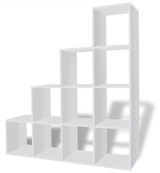 Staircase Bookcase/Display Shelf 142 cm White