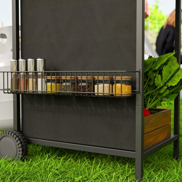 Outsunny 3+1 Burner Gas BBQ Grill, Smoker Grill with Built-in Thermometer, Side Table, Shelf, Grease Cup, Black Aosom UK