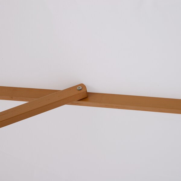 Outsunny 3(m) Fir Wooden Parasol Garden Umbrellas 8 Ribs Bamboo Sun Shade Patio Outdoor Umbrella Canopy, Cream White Aosom UK