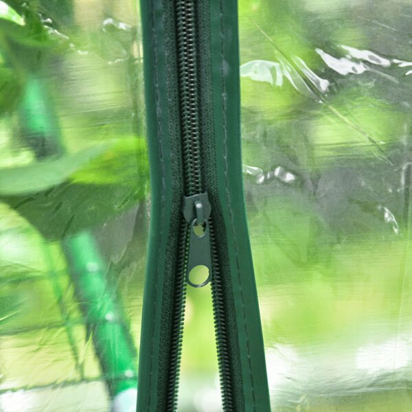 Outsunny 143 x 143 x 195 cm Walk-In Greenhouse 3 Tiers Portable Grow House w/ 8 Shelves, Metal Frame, PVC Film, Transparent